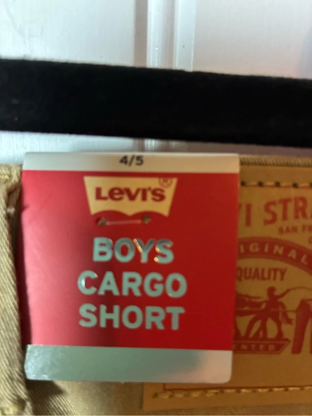 Levi's Kids Tan  Cargo Shorts with Red Logo Tab